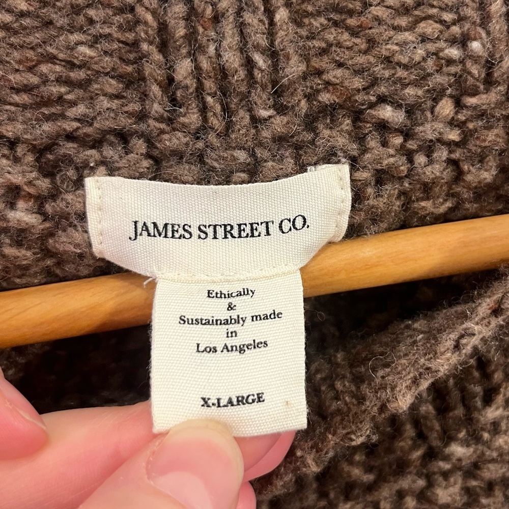 SOLD - James Street Co. Wool Fisherman Sweater - Picture 4 of 4